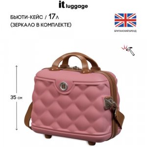 Бьюти-кейс IT Luggage, 30х35х17 см, розовый luggage. Цвет: розовый