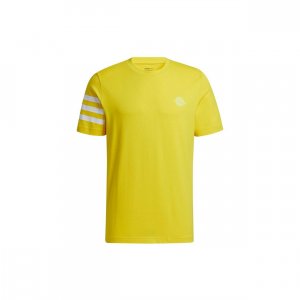 Neo Casual Round Neck Sports T-Shirt Men Tops Yellow GP5695 Adidas