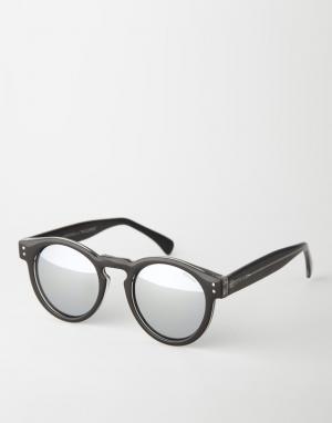Круглые солнцезащитные очки Clement Komono. Цвет: черный