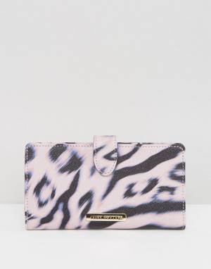 Бумажник с леопардовым узором Juicy Couture. Цвет: фиолетовый