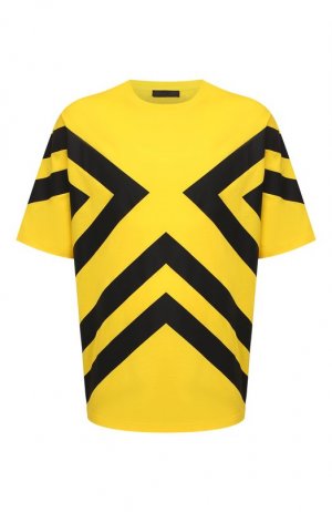 Хлопковая футболка Prada. Цвет: жёлтый
