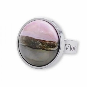 Кольцо Pink Haze, муранское стекло, серый, розовый Vloes. Цвет: серый/розовый