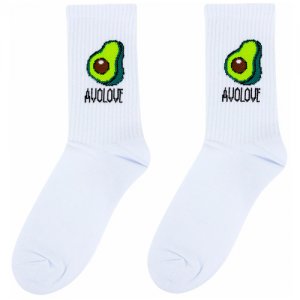 Носки с авокадо Socks, размер 35-39 Kawaii Factory. Цвет: белый