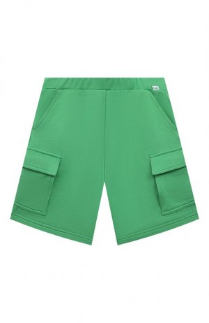 Хлопковые шорты-карго Il Gufo. Цвет: зелёный