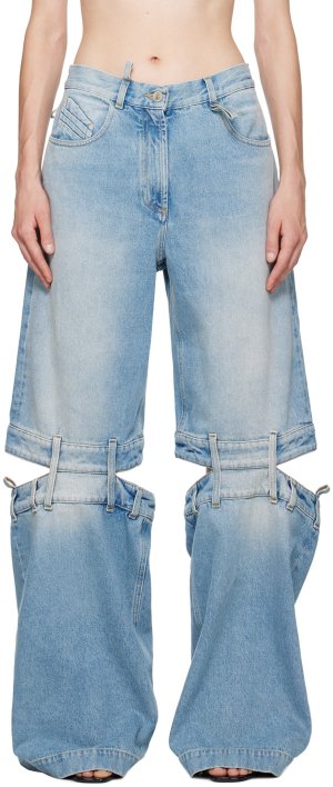 Синие длинные джинсы The Attico