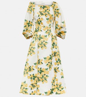 Платье миди Gabby из тафты с цветочным принтом EMILIA WICKSTEAD, желтый Wickstead
