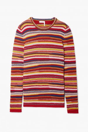 Полосатый свитер из кашемира CHLOÉ, красный Chloé