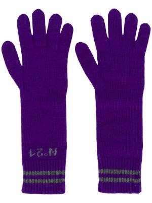 Long logo gloves Nº21. Цвет: фиолетовый