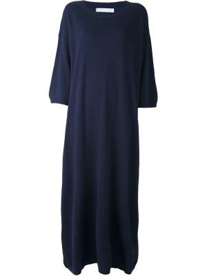 Длинное трикотажное платье Société Anonyme. Цвет: синий