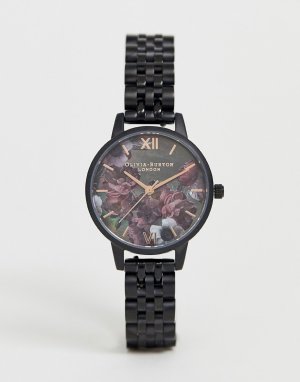 Часы-браслет с цветочным принтом OB16AD41 After Dark-Черный Olivia Burton