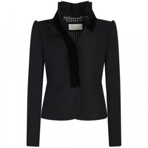Пиджак , средней длины, силуэт прилегающий, размер 42, черный Ermanno Scervino. Цвет: черный