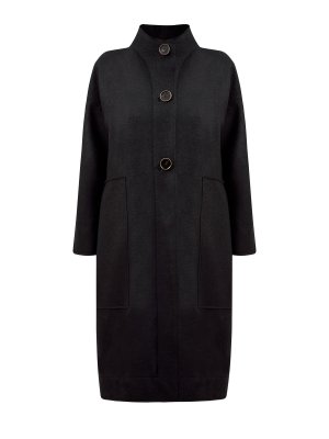 Шерстяное пальто-oversize с застежкой на пуговицы GENTRYPORTOFINO. Цвет: черный