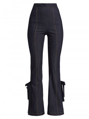 Длинные расклешенные джинсы Lou с высокой посадкой и разрезами , индиго Cinq à Sept