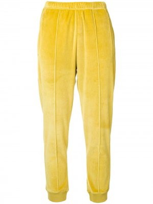 Бархатные спортивные брюки Joseph. Цвет: желтый