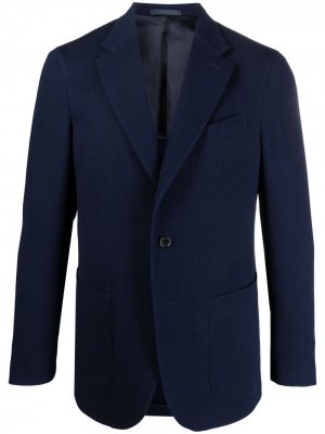Однобортный пиджак с заостренными лацканами Caruso. Цвет: синий