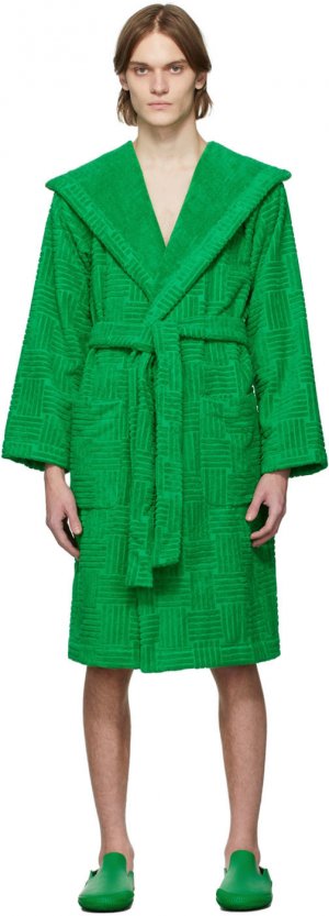 Зеленый банный халат Intreccio Bottega Veneta