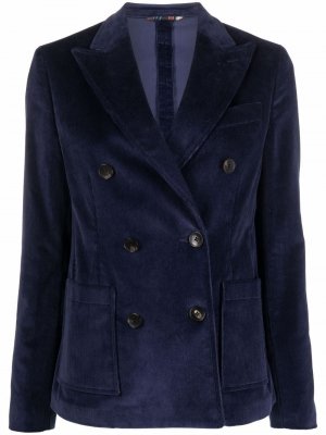 Двубортный пиджак в рубчик ETRO. Цвет: синий