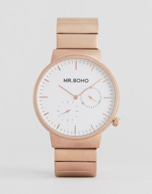 Золотисто-розовые матовые часы Mr Boho. Цвет: золотой