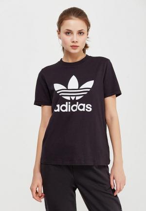 Футболка adidas Originals Trefoil Tee. Цвет: черный