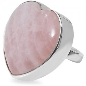 Перстень, серебро, 925 проба, кварц, размер 18, розовый Island Soul