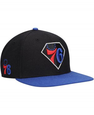 Мужская черная шляпа '47 Royal Philadelphia 76Ers 75th Anniversary Carat Captain Snapback Brand '47