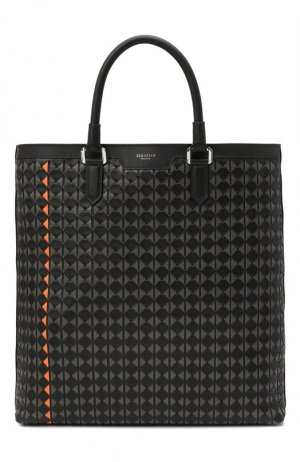 Кожаная сумка-тоут Mosaico Serapian. Цвет: чёрный