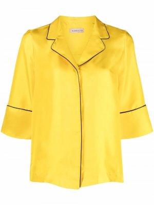 Satin-effect pajama-style shirt Blanca Vita. Цвет: желтый