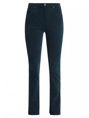 Бархатные брюки узкого кроя с высокой посадкой Mari Ag Jeans, цвет atlantic night Jeans