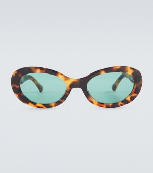 Овальные солнцезащитные очки черепаховой расцветки , коричневый Dries Van Noten