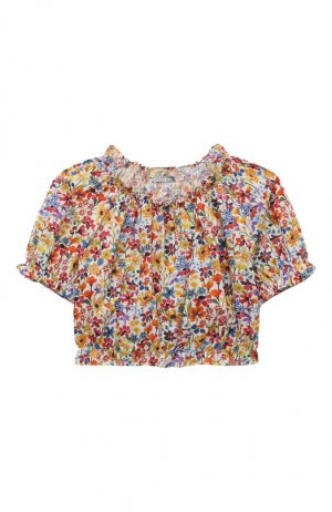 Хлопковая блузка Il Gufo. Цвет: разноцветный
