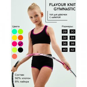 Топ , размер 28, черный, фуксия Flavour Knit. Цвет: фуксия/черный/розовый