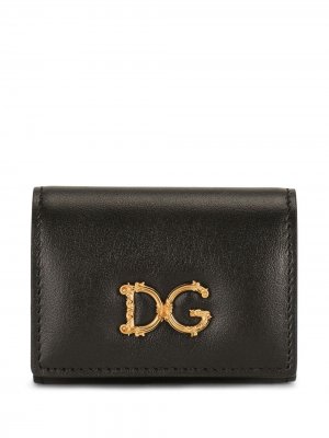 Клатч на кнопке с логотипом Dolce & Gabbana. Цвет: черный