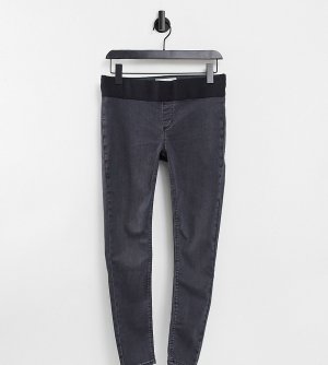 Черные выбеленные джинсы с посадкой под животом Maternity-Черный цвет Topshop
