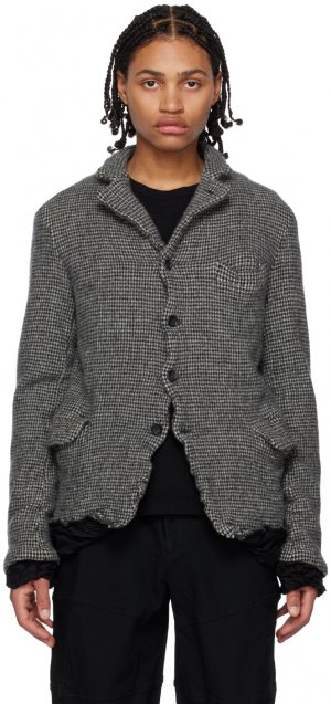 Серый пиджак с узором \гусиные лапки\ Black Comme des Garçons