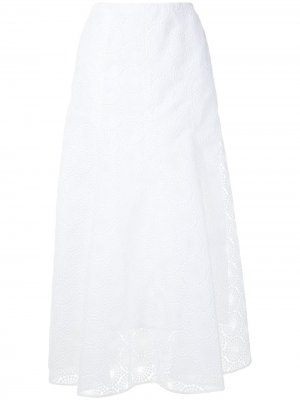 Кружевная юбка миди Eva. Цвет: белый
