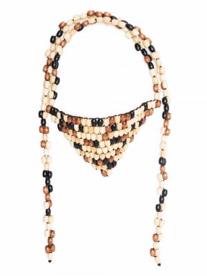 Oversized beaded necklace Lemaire. Цвет: бежевый