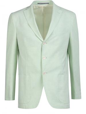 Хлопковый пиджак Cantarelli. Цвет: зеленый
