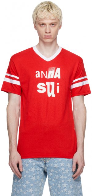 Эксклюзивная красная футболка SSENSE Anna Sui