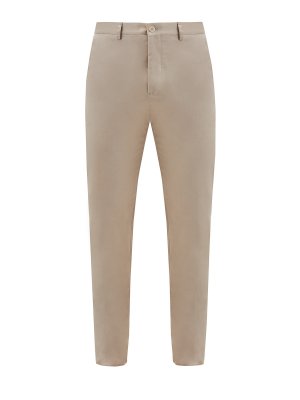Однотонные брюки из гладкого эластичного хлопка ETRO. Цвет: бежевый