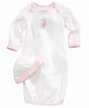 Платье с сердечками для маленьких девочек и комплект шапочки , белый Little Me