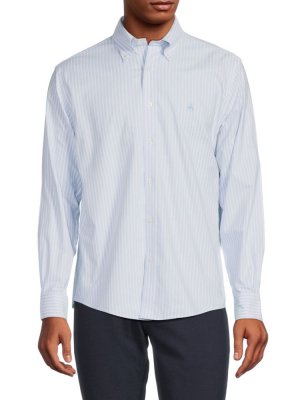 Полосатая рубашка с воротником на пуговицах , цвет Light Blue Brooks Brothers