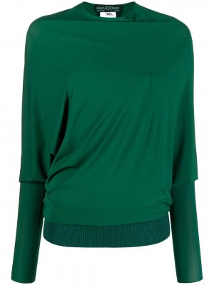 Драпированная блузка с длинными рукавами Herve L. Leroux. Цвет: зеленый