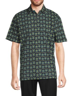Классическая рубашка-поло Watergate с цветочным принтом , цвет Obsidian Green Gotcha