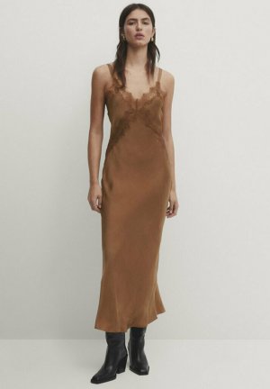 Дневное платье Кофточка-СТУДИЯ С ДЕТАЛЯМИ, коричневый Massimo Dutti