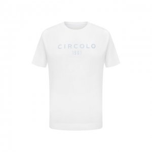 Хлопковая футболка Circolo 1901. Цвет: голубой