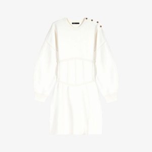 Платье мини Rorset с корсетом из эластичной ткани , цвет blanc Maje