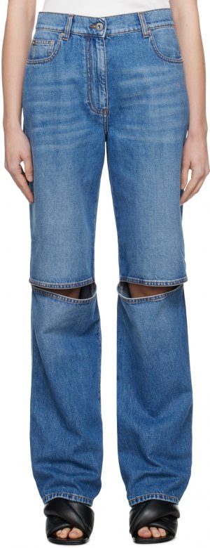 Синие джинсы с вырезом JW Anderson