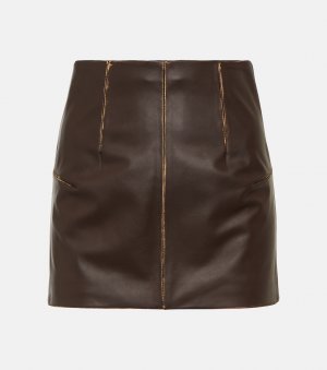 Кожаная мини-юбка, коричневый MM6 Maison Margiela