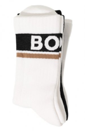 Комплект из трех пар носков BOSS. Цвет: белый