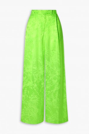 Широкие брюки из атласа-жаккарда CHRISTOPHER JOHN ROGERS, зеленый Rogers